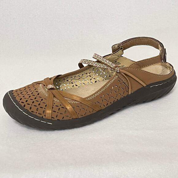 JBU Memory Foam Sandals Womens 11 M Brown Cushioned Comfort Arch Support - Picture 10 of 10